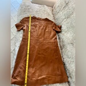 Bod and Christensen Camel Leather Short Sleeve Dress with Pockets!!
